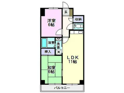 はやしビジデンス(2LDK/5階)の間取り写真