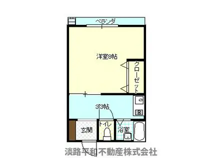 シティーハウス ウエハラ G棟(1K/2階)の間取り写真