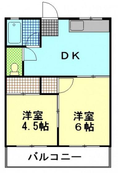 コーポ枝松(2DK/2階)の間取り写真