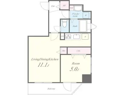PINE WELLS(1LDK/6階)の間取り写真