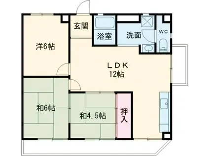 リアルティ大久保駅前(3LDK/5階)の間取り写真