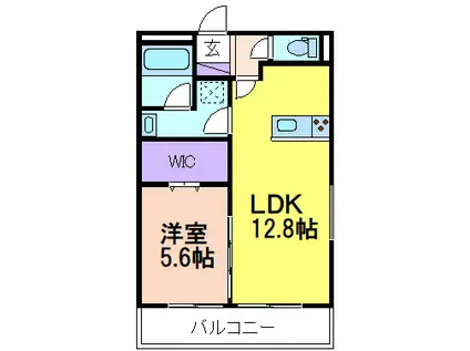 コートリジエール(1LDK/1階)の間取り写真