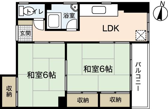西村ビル(2K/3階)の間取り写真