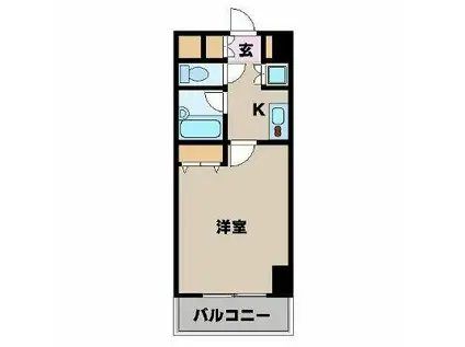 スカイコートお茶の水(1K/2階)の間取り写真