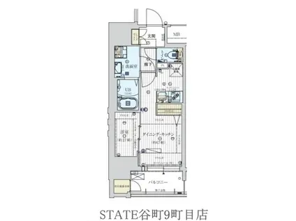 ワールドアイ大阪城イーストアドバンス(1DK/13階)の間取り写真