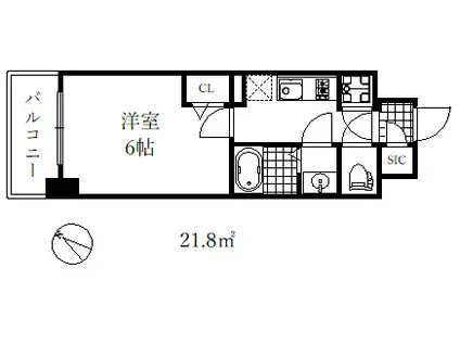 アドバンス神戸セラフィム(1K/2階)の間取り写真