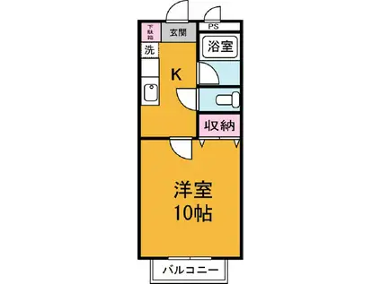 センチュリー時計台2(1K/1階)の間取り写真
