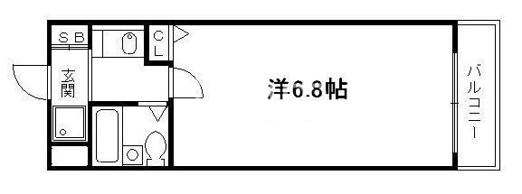 ダイアパレス京都祇園(1K/2階)の間取り写真
