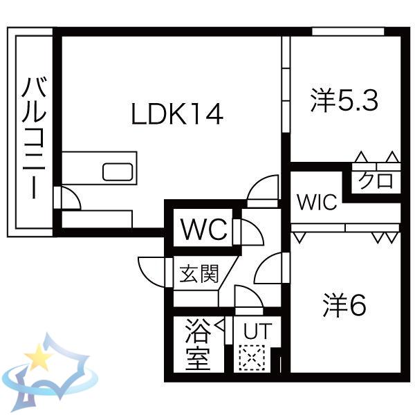 GRANEIGE YAMAHANA(2LDK/4階)の間取り写真