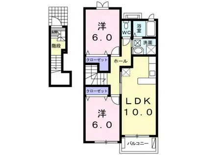 ラ フォレスタ II(2LDK/2階)の間取り写真