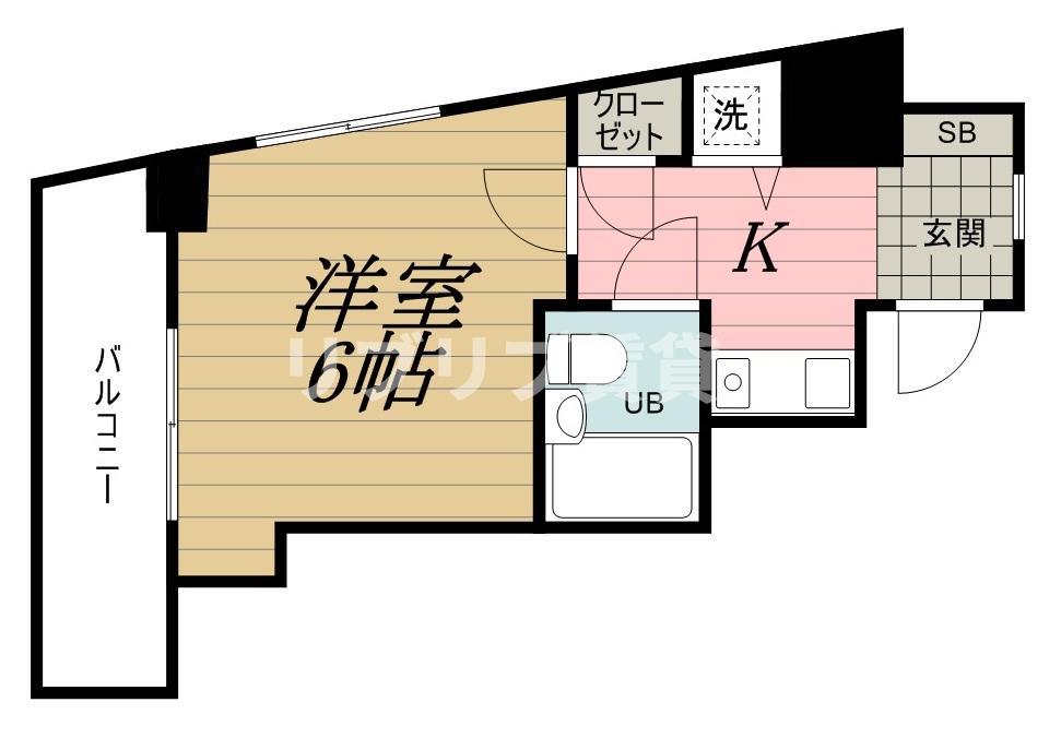 ライオンズマンション千葉東(1K/1階)の間取り写真