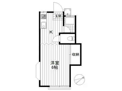 コスモハイム(1K/2階)の間取り写真