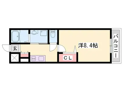 ペガサスII(1K/2階)の間取り写真