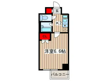 ヴェルトウォーターフロント(1K/9階)の間取り写真