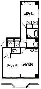 中根ビル(2DK/3階)の間取り写真
