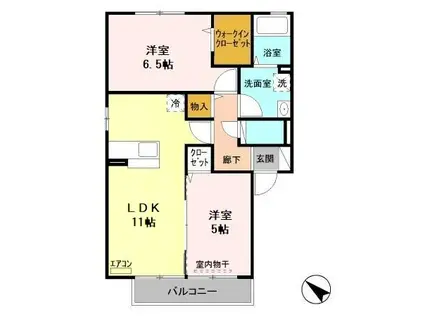 ソフィアガーデンクレスト(2LDK/2階)の間取り写真