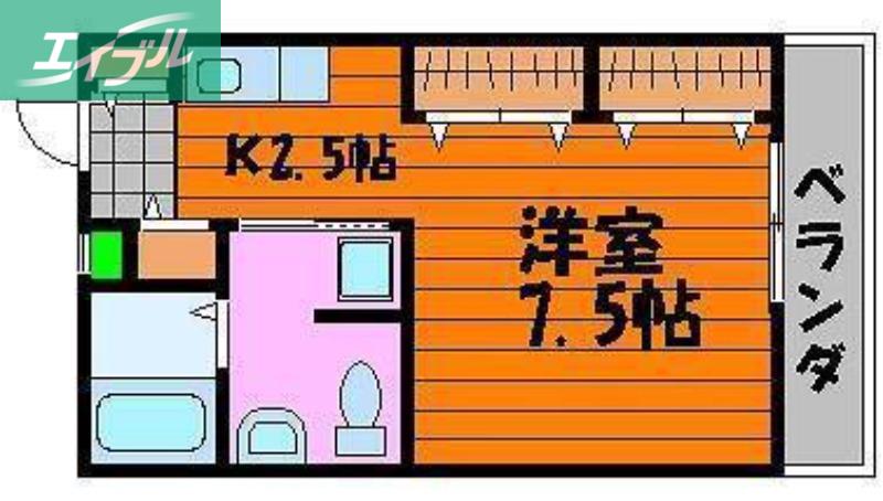 さにぃてらす06(1K/1階)の間取り写真
