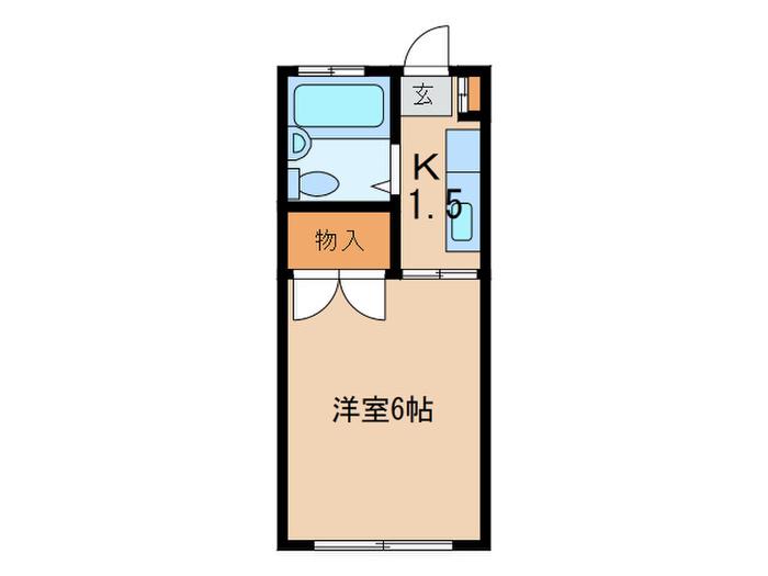 弦巻ハイツ(1K/1階)の間取り写真