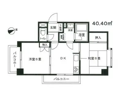 KUビル(2DK/7階)の間取り写真