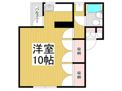 スクエアガーデン(ワンルーム/2階)の間取り写真