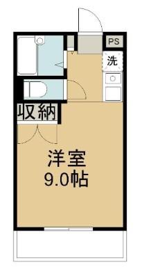 エスポワール中庄(1K/2階)の間取り写真