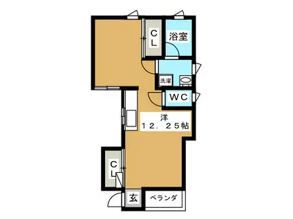 みやこハイツ(ワンルーム/1階)の間取り写真