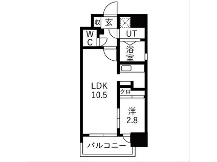 グランフェリーチェ・ナイン(1LDK/11階)の間取り写真