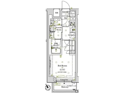 ARKMARK東大井(1K/3階)の間取り写真