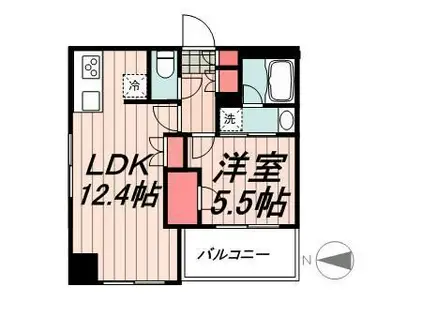 パークアクシス菊川(1LDK/10階)の間取り写真