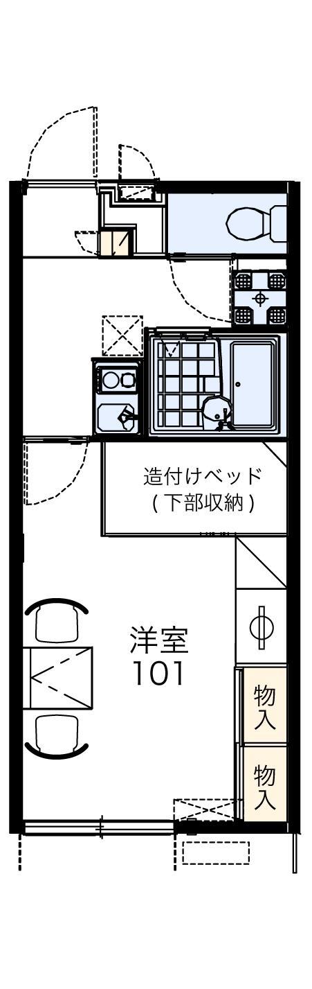 レオパレス加茂(1K/2階)の間取り写真