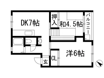 ハイツ瑞原(2DK/3階)の間取り写真