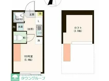 カーサ エスト 小岩(ワンルーム/1階)の間取り写真