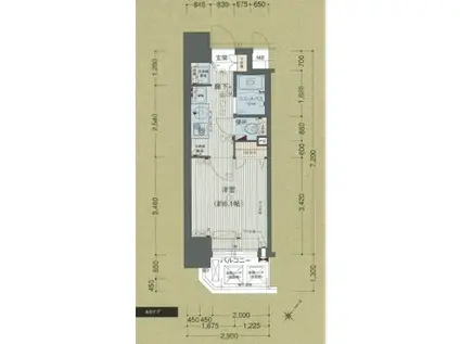 プレサンス神戸プレシャス(1K/9階)の間取り写真