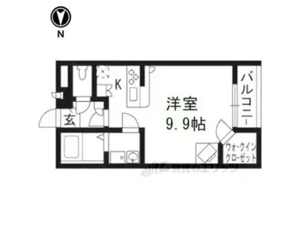 レオパレス罧原(ワンルーム/1階)の間取り写真