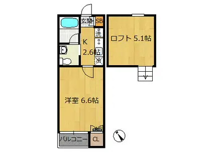 セレーナ津田沼(1K/3階)の間取り写真