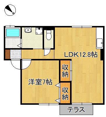 セジュールさなえ(1LDK/1階)の間取り写真