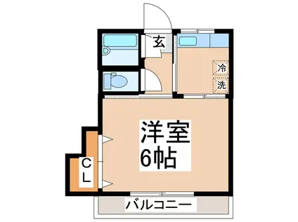 第11三共ハイツ(1K/4階)の間取り写真