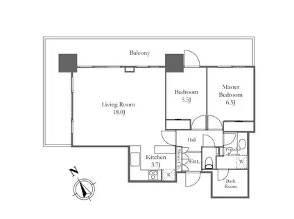 リエトコートアルクスタワー(2LDK/10階)の間取り写真