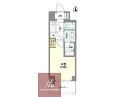 リヴェント難波ウエスト(1K/2階)の間取り写真