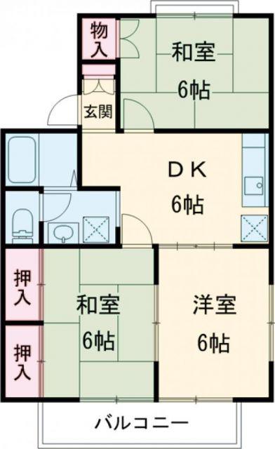セジュール柧A(3DK/1階)の間取り写真