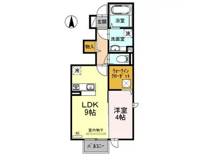 ARTESIA(1LDK/1階)の間取り写真