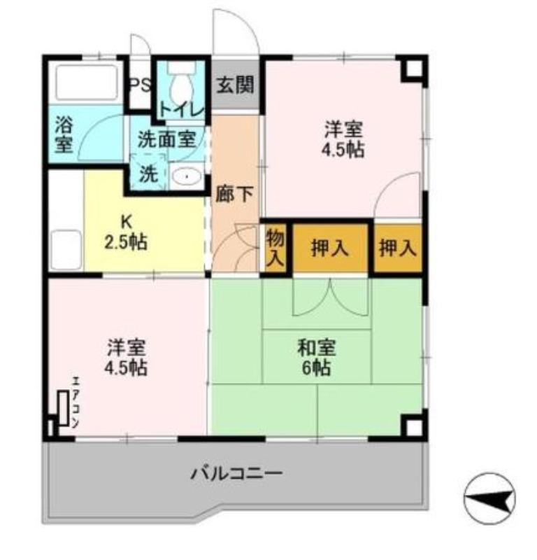 農住メゾン霞(3K/1階)の間取り写真