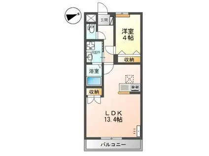 シーサイドレジデンスNK(1LDK/2階)の間取り写真