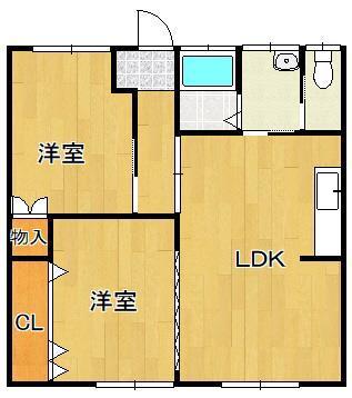 メゾンド・ワダ(2LDK/1階)の間取り写真