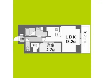 サンエール南堀江(1LDK/2階)の間取り写真