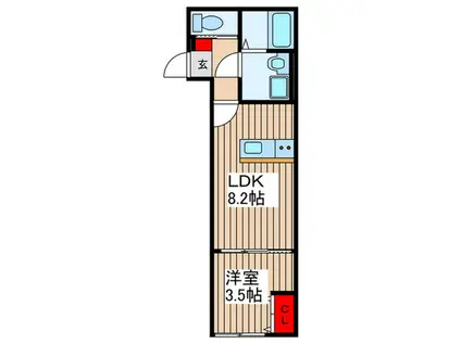 KEIAI RESIDENCE せんげん台V(1LDK/1階)の間取り写真