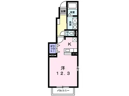 グローリアス(ワンルーム/1階)の間取り写真