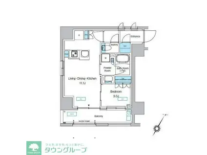 プレディアコート森下テラス(1LDK/3階)の間取り写真