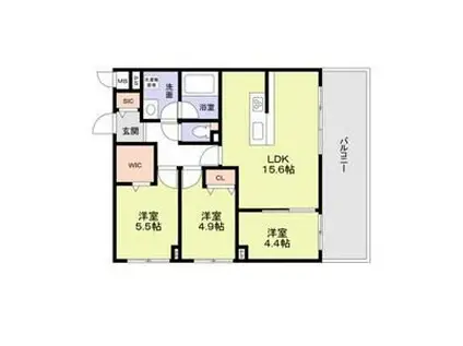 ブライトガーデン(3LDK/2階)の間取り写真