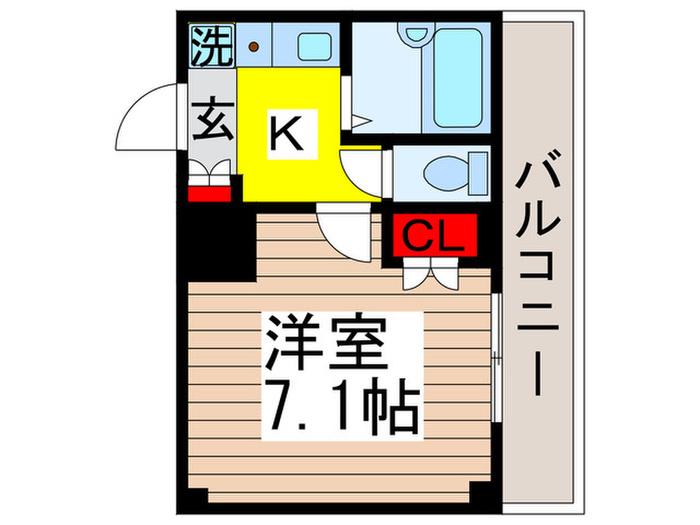 レジディア行徳(1K/5階)の間取り写真